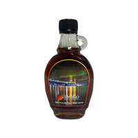 Northern Lights & Mackinac Bridge Pure Michigan Maple Syrup – 8oz Collectible Glass Bottle
