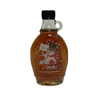 Snowman Scene Pure Michigan Maple Syrup – 8oz Collectible Glass Bottle
